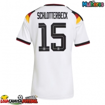 Camisa de Futebol Alemanha Nico Schlotterbeck #15 Equipamento Principal Mulheres Mundo 2026 Manga Curta